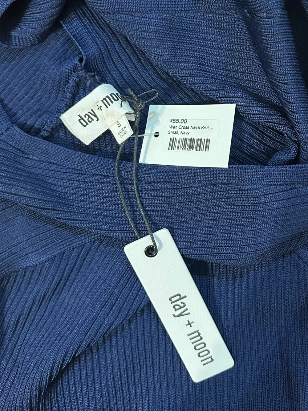 Day + Moon Cross Neck Knit Top NWT - Picture 3 of 3